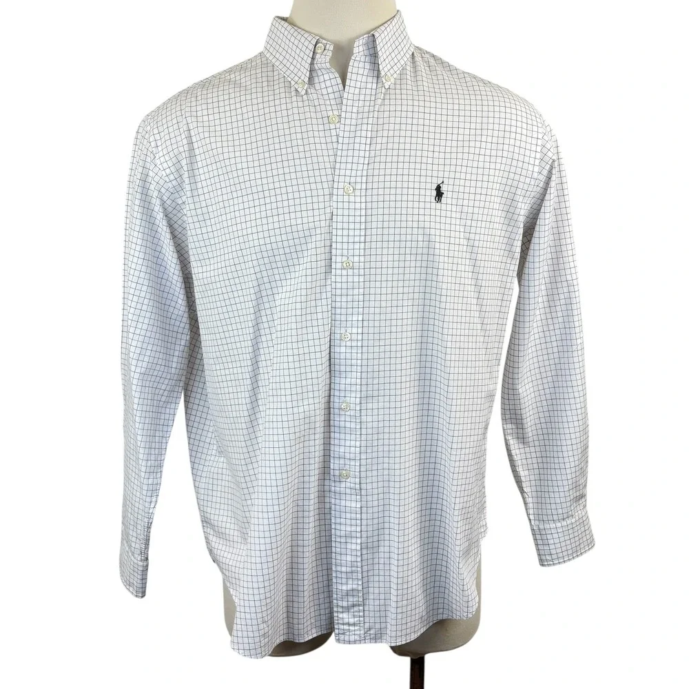 Polo Ralph Lauren Classic Fit Men's‎ Purple/ Black Plaid Button Down Shirt